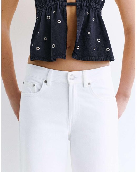 Jean ample oversize Pull&Bear en coloris White