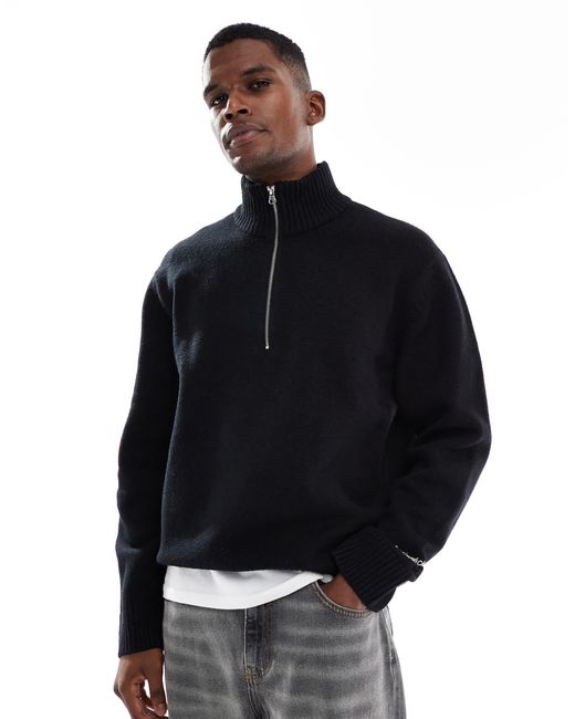 Jack & Jones – dicker oversize-pullover in Black für Herren