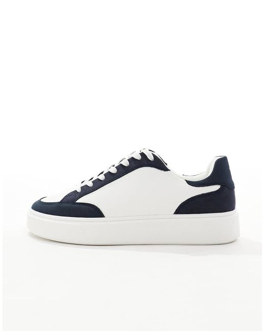Sneakers Stringate Bianche Con Pannelli di ASOS in Metallic da Uomo