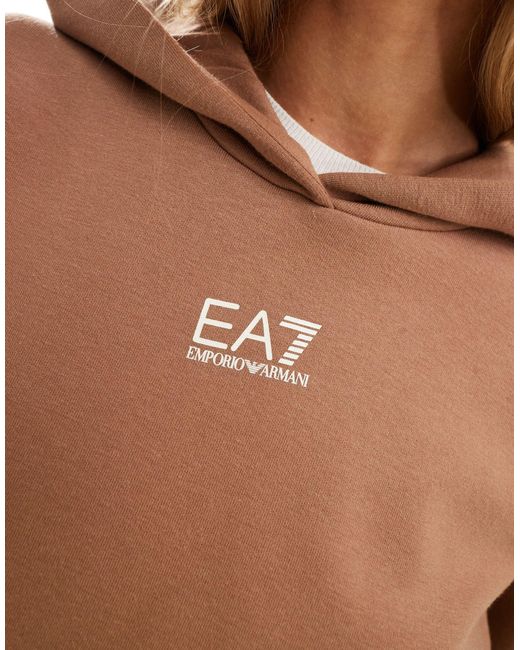 EA7 Brown Armani Centre Logo Hoodie