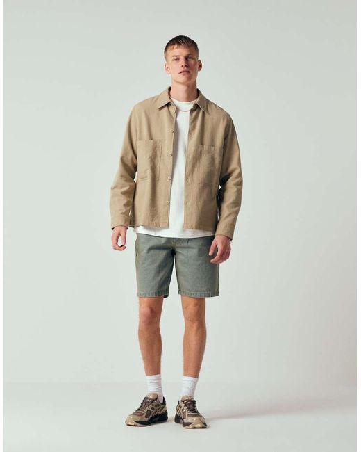 DOUBLE A by WOOD WOOD Natural Clay Overshirt for men