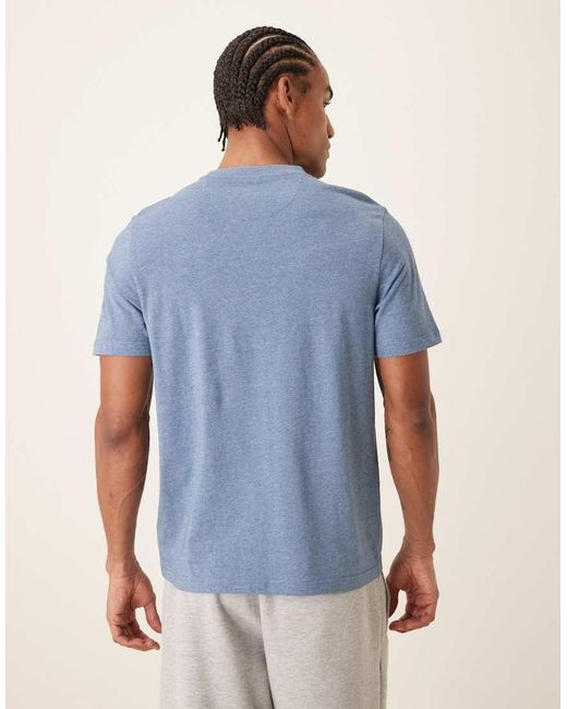 Farah Blue Danny Short Sleeve Regular Fit Logo T-shirt for men