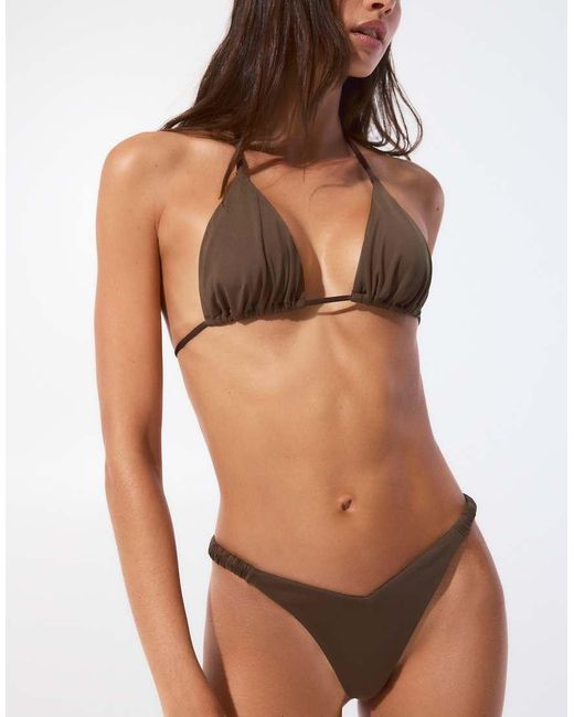Pull&Bear Brown Brazilian Bikini Bottoms