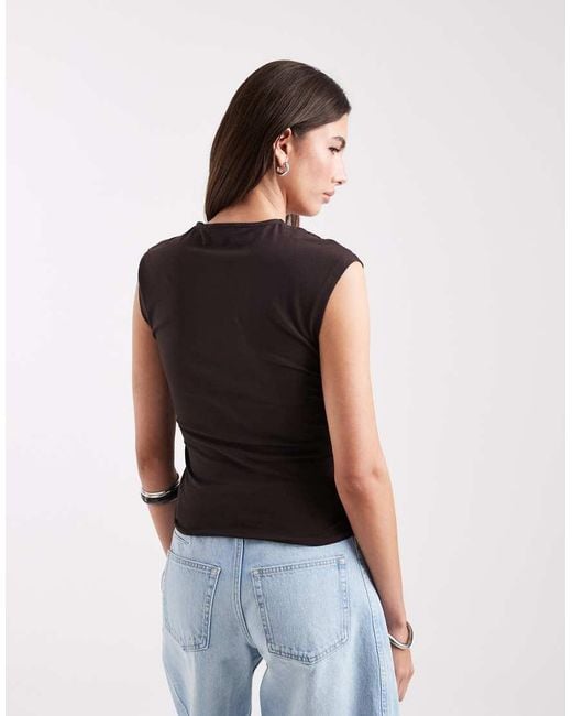 ONLY Blue Ruched Sleeveless Top