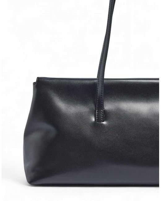 NA-KD Black Squared Leather Tote Bag