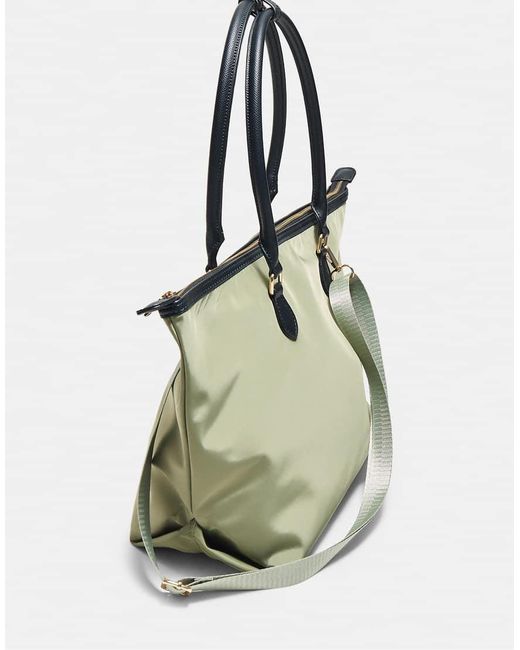 Stradivarius Green Contrast Crossbody Shopper Bag