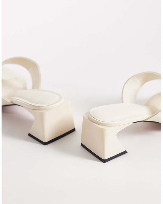 ASOS White Honest Toe Thong Block Heeled Sandals