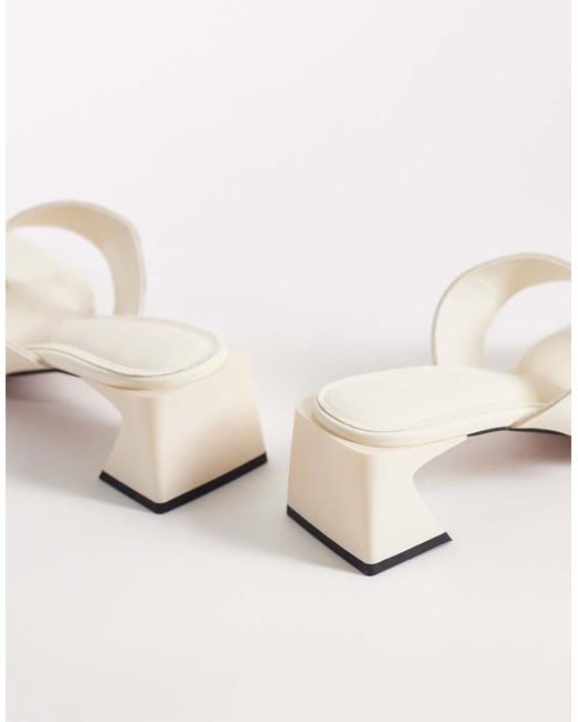 ASOS White Honest Toe Thong Block Heeled Sandals