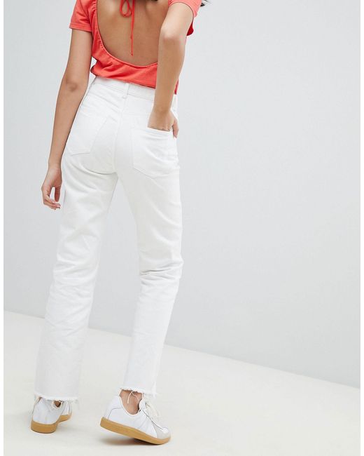 weekday voyage crop mom jean in spring blue