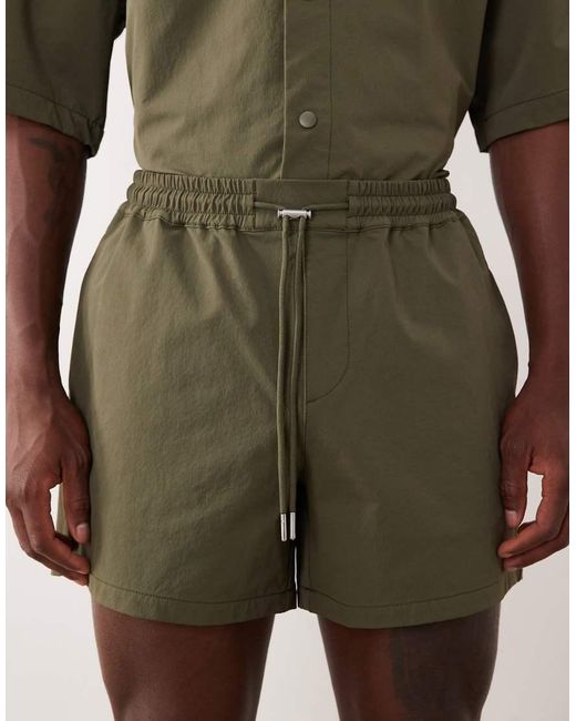 ASOS Natural Motionmax Shorter Length Smart Stretch Shorts for men