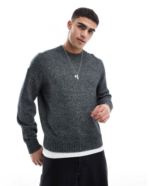 Hollister – kastiger strickpullover in Gray für Herren