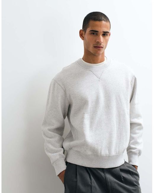Abercrombie & Fitch Gray Essential Crew Neck Sweatshirt for men