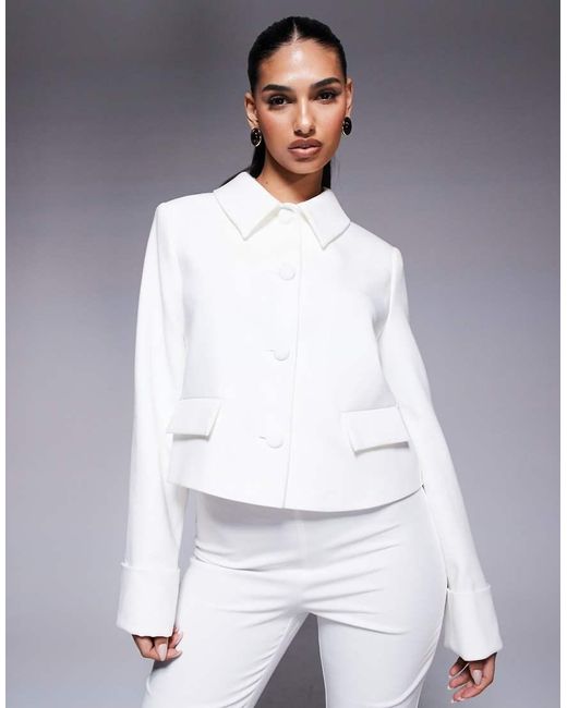 River Island White Structured Jacket Co Ord