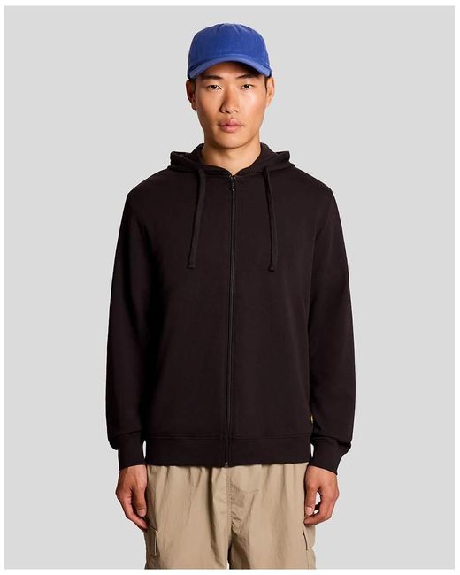 Lyle & Scott Black Loungewear Lightweight Zip Through Lounge Hoodie for men