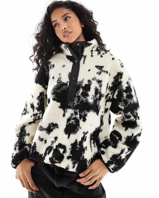 ONLY Gray Button Down Borg Fleece
