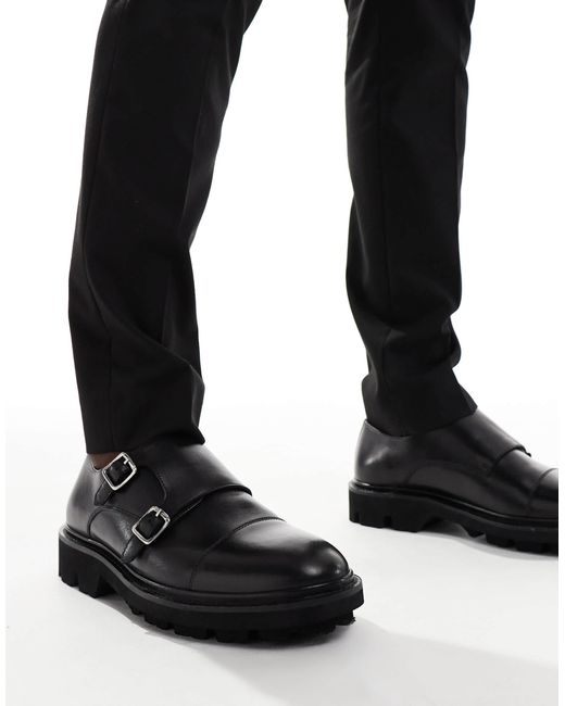 Walk London – felix – monk-schuhe aus leder in Black für Herren