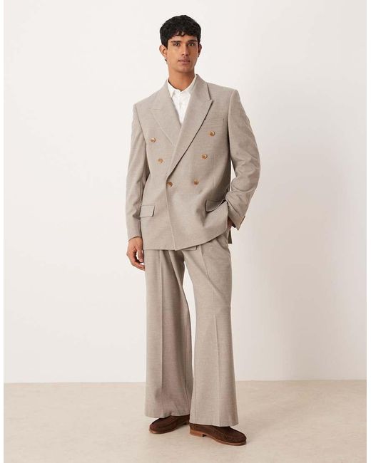 ASOS Natural Loose Suit Trousers for men