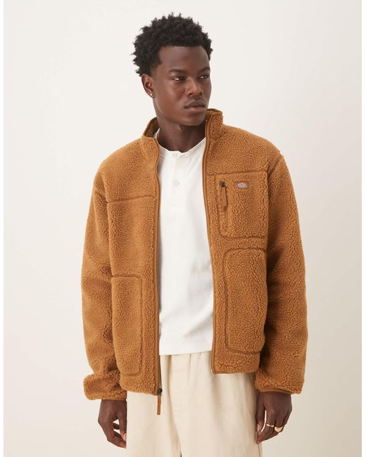 Dickies – mount hope – fleece-jacke in Brown für Herren