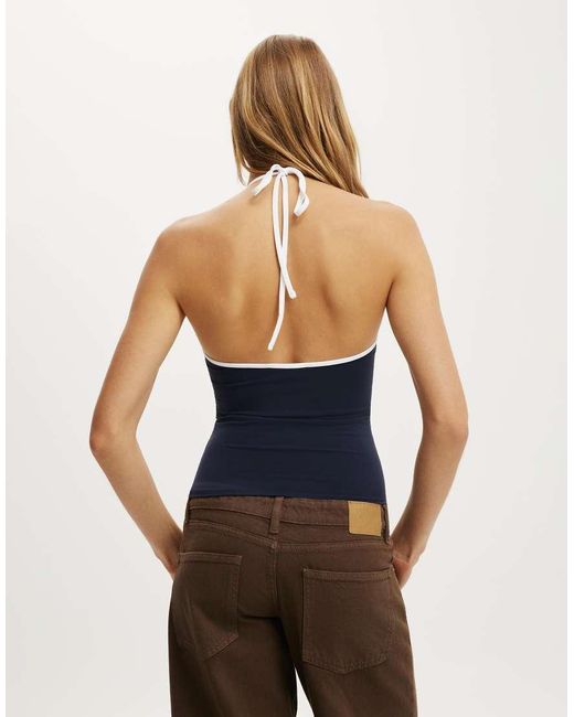 Cotton On Blue Hold Me Tie Halter