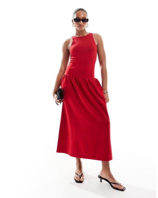 4th and reckless drop waist dress 4th & Reckless bandeau contrast dropped waist maxi dress in black and cream