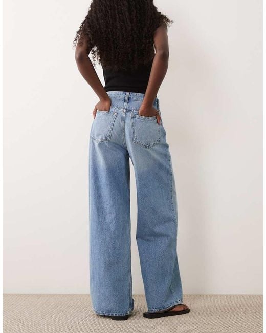 Abercrombie & Fitch Blue Curve Love High Rise Wide Leg Jeans