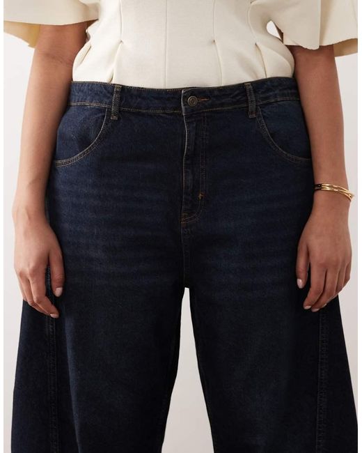 ARRANGE Blue Curve Franklyn Seam Detail Barrel Jeans