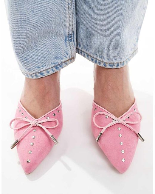 Raid Pink Mimi Kitten Heel Mules