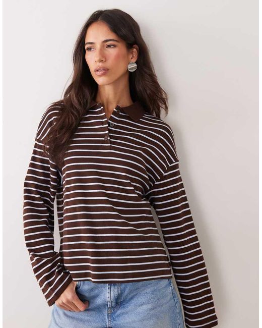 Mango Brown Polo Top