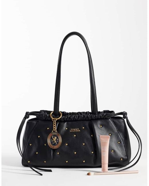 Tommy Hilfiger Black Soft Real Premium Leather Shoulder Bag