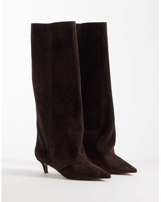 Steve Madden Brown Luca Kitten Heeled Knee Boots