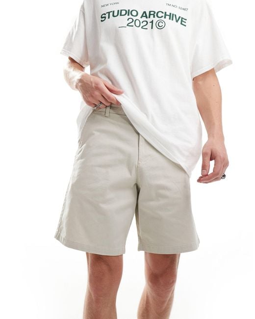 Pantalones cortos chinos blancos SELECTED de hombre de color Gray