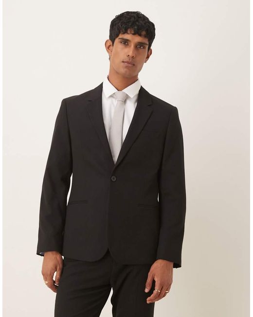 Giacca Da Abito Slim Nera di ASOS in Black da Uomo