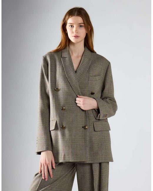 Glamorous Gray Double-Breasted Tailored Blazer