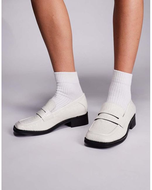 Public Desire White Decaf Loafers