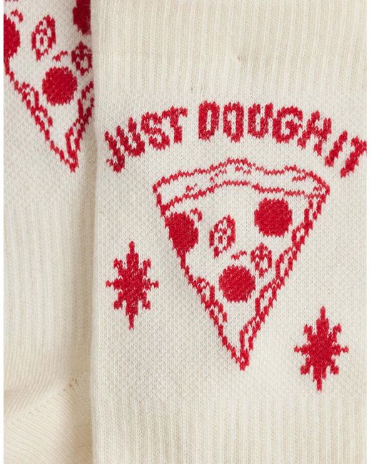 Accessorize White Just Dough It Pizza Socks