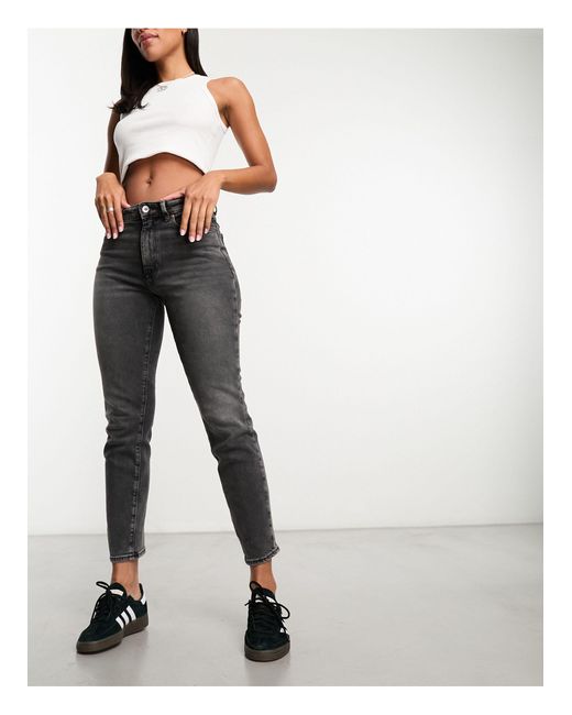 ONLY Emily High Waisted Straight Leg Jeans in White | Lyst