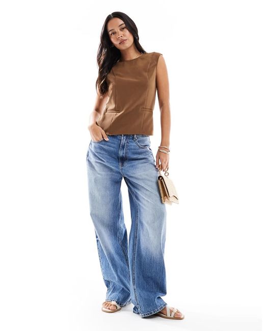 Top Color Mocha Stretto di ASOS in Blue