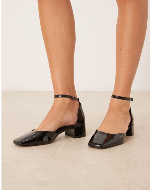 ASOS Natural Sweet Mid Block Heel Shoes