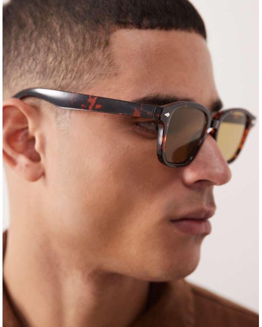ASOS Brown Square Sunglasses for men