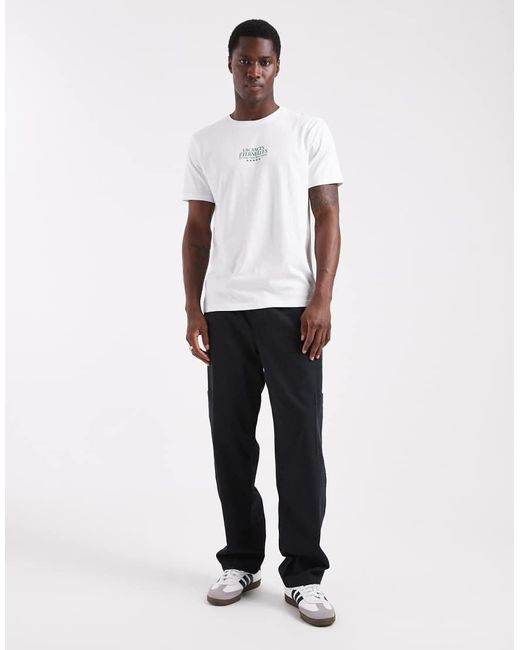 Brave Soul White Short Sleeve Vacances Graphic T-Shirt for men