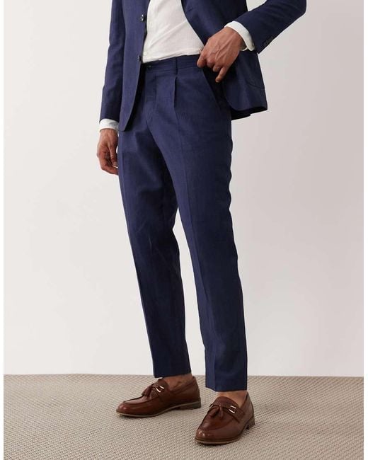 Barbour Blue Willowtree Co-ord Linen Blend Trouser for men