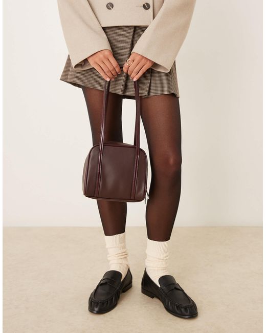 ASOS Natural Boxy Bowler Bag With Tonal Strap