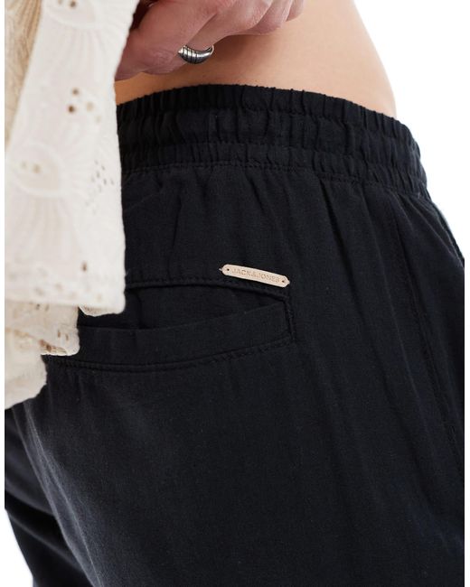 Jack & Jones White Drawstring Linen Mix Pants for men