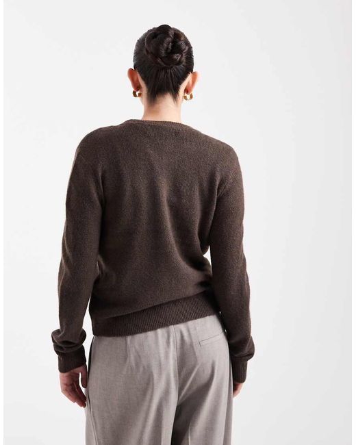 Pieces Brown Knit Cardigan