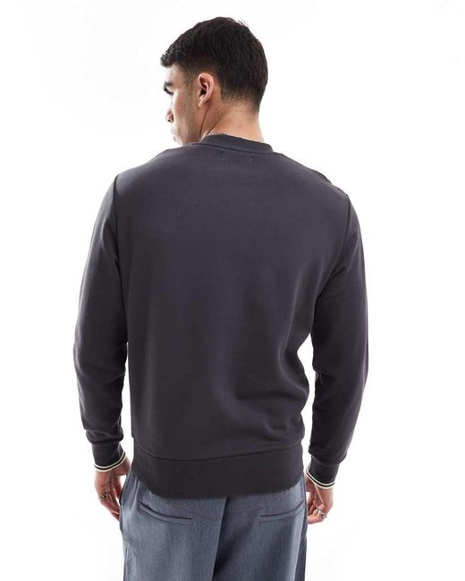 Felpa Girocollo Scuro di Fred Perry in Blue da Uomo