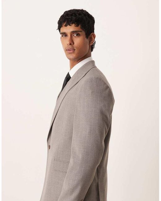 ASOS Gray Double Breasted Wrap Regular Suit Jacket for men