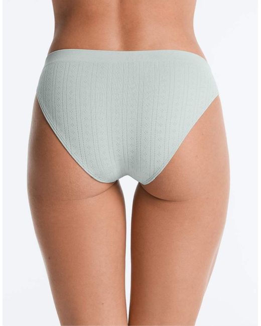 Oysho White 3 Seamless Soft-touch Openwork Classic Briefs