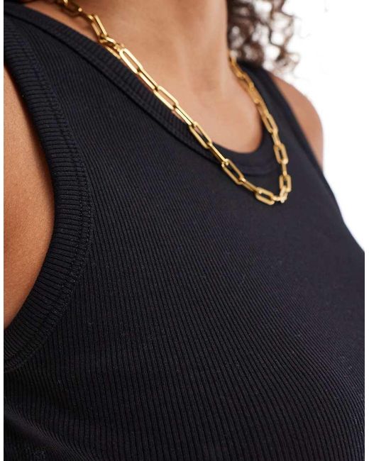 JJXX Black Fallon Ribbed Cropped Vest Top