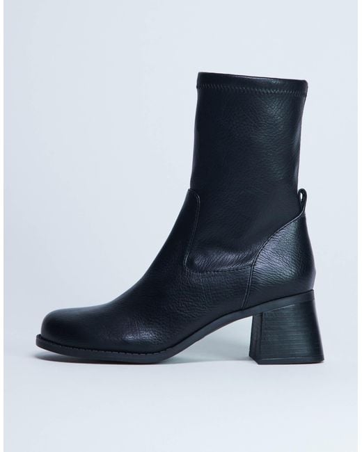 TOPSHOP Blue Niamh Block Heel Ankle Boot