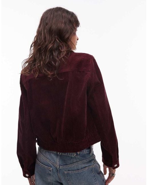 ARKET Purple Cord Blouson Jacket With Zip Front